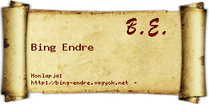 Bing Endre névjegykártya