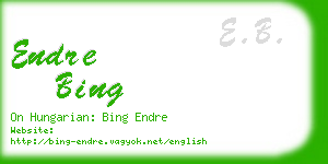 endre bing business card
